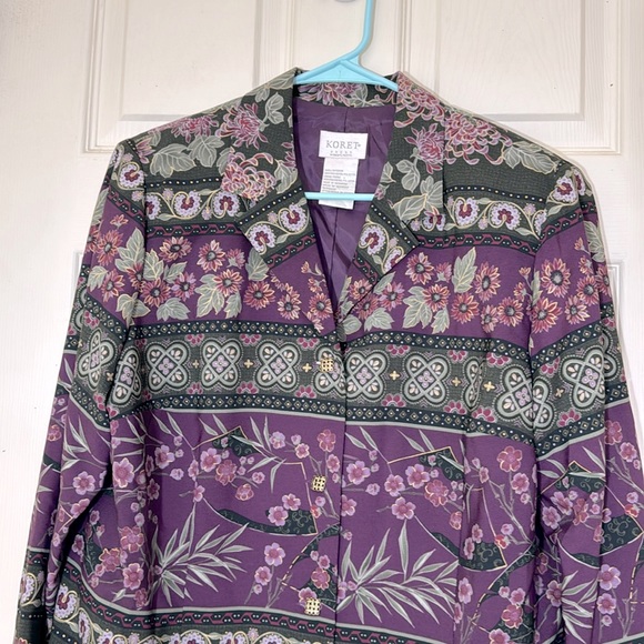 Beautiful Purple & Green Floral Blazer Size 20Wp - Picture 3 of 9